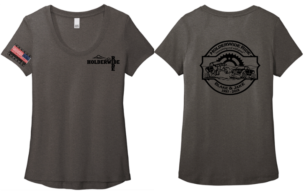 Ladies Scoop Neck T-Shirt "Heather Charcoal"